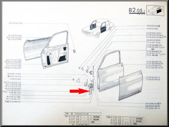 Scharnierpen lengte 85 mm – Renault 12 – OEM 7703067141