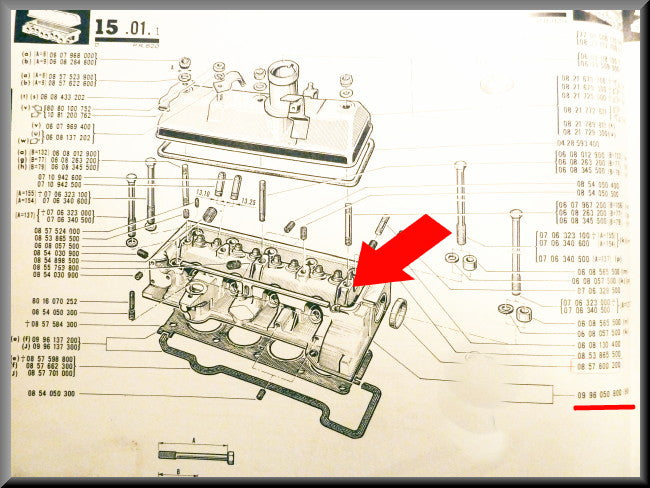 Cilinderkop – Renault 16 (1150 - 1152) – OEM 0996050800 – NOS