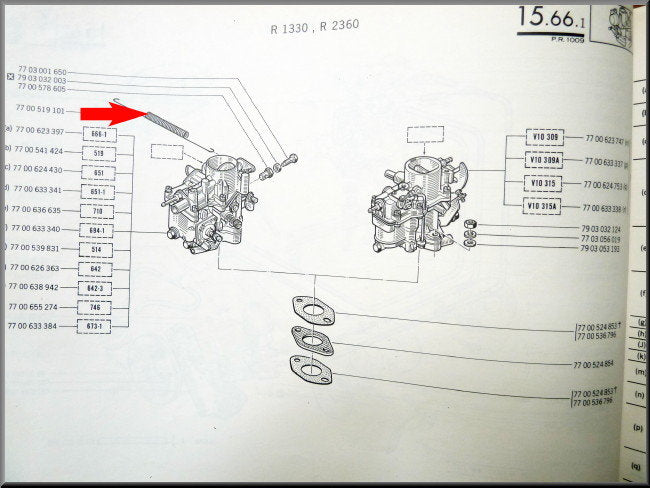 Throttle cable spring – Renault 12 – Renault 15 - OEM 7700519101 / 7700509808