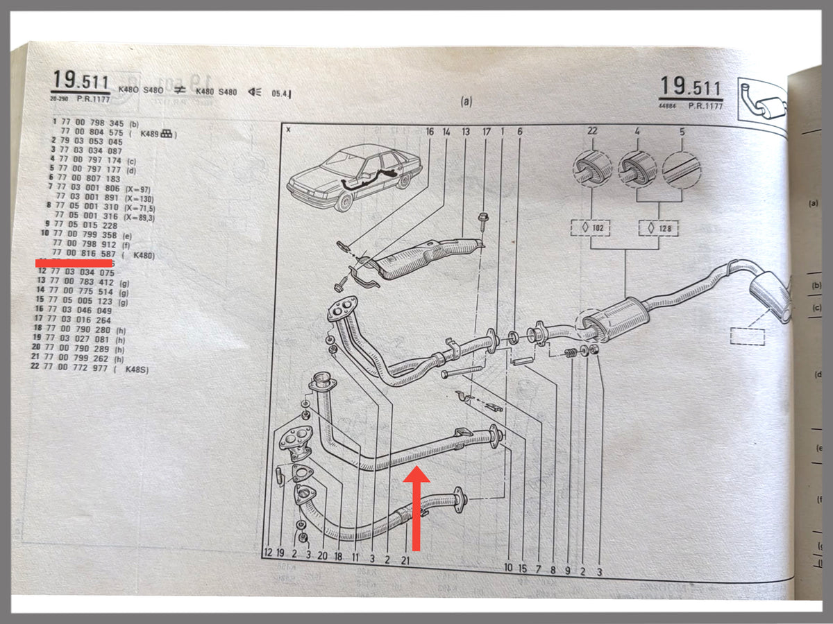 Uitlaat pijp - Renault 21 - OEM 7700799358 / 7700798912 / 7700816587