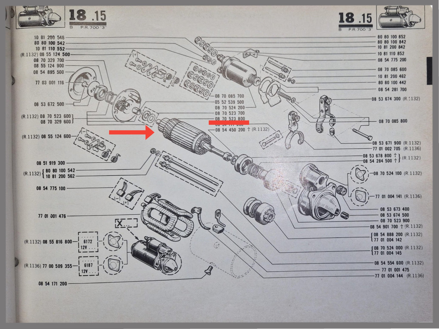 Armature starter motor Ducellier 21053 - Renault 8 - Renault 10 - Caravelle - OEM 0870523800
