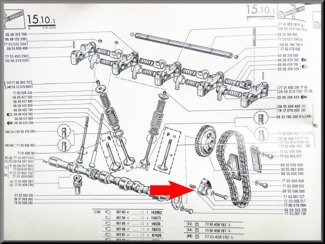 Distributie kettingspanner – Renault 16 - Renault 12 Gordini - Alpine A110 - Renault diverse – OEM 7700578994