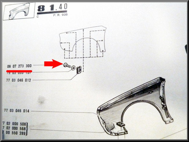 Screw fixing clamp body – Renault 12 - Renault 15 - Renault 16 - Renault various – OEM 7703016144