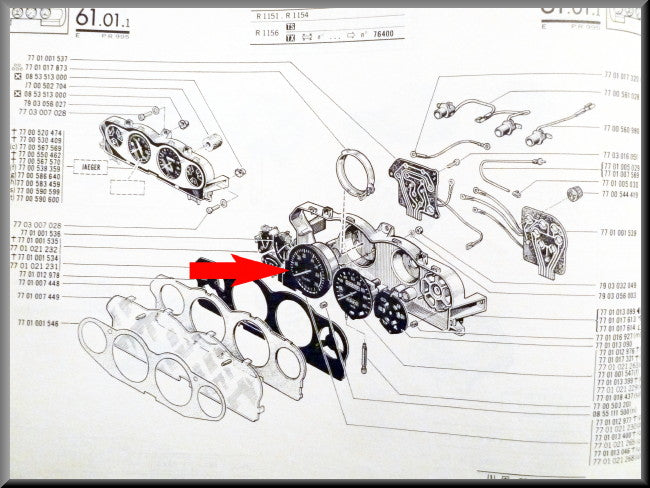 Compte-tours – Renault 16 TX (2e type 1976-1980) – OEM 7701021230