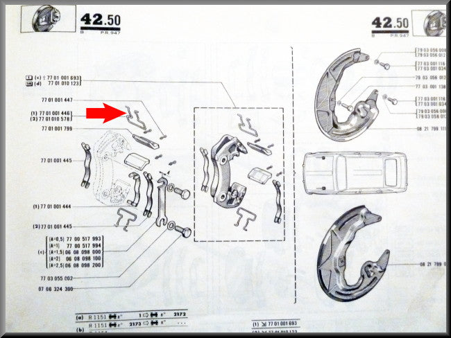 Ressort d'étrier de frein – Renault 16 – OEM 7701001446