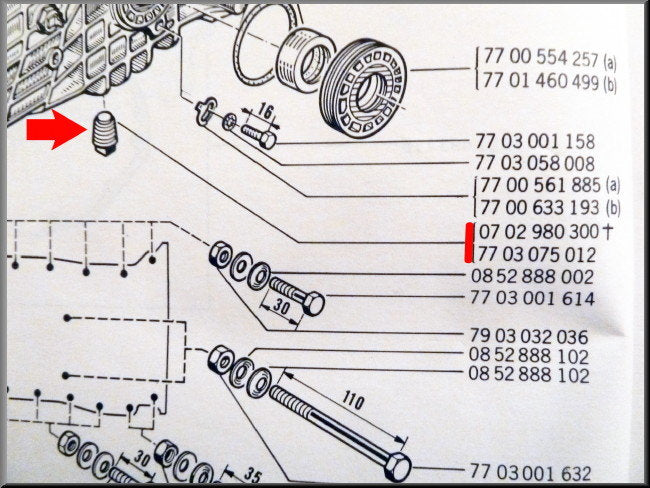 Aftapplug versnellingsbak (magnetisch) – Renault 12 – Renault 15 - Renault 16 - OEM 0702980300