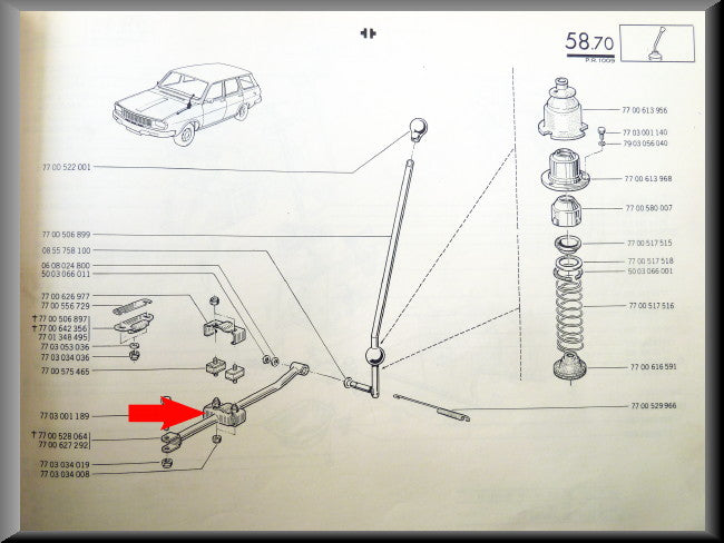Levier de vitesse – Renault 12 – Renault 15 – Renault 17 - OEM 7700627292