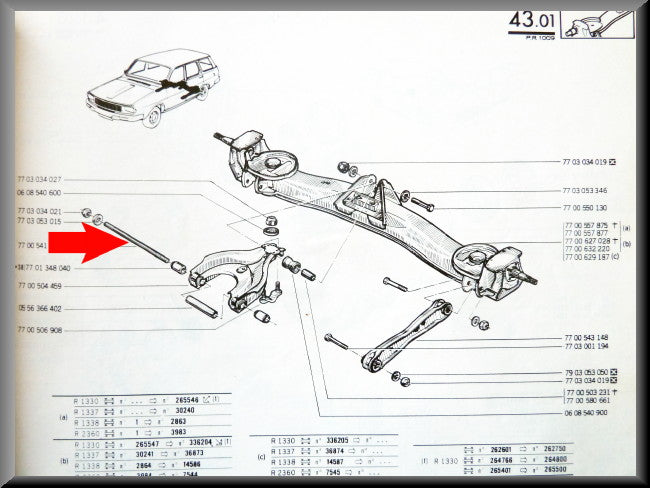 Bras de suspension – Renault 12 – OEM 7700541628