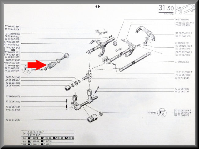 Huis km teller aandrijving – Renault 12 - Renault 16 - nieuwe type – OEM 7700653634