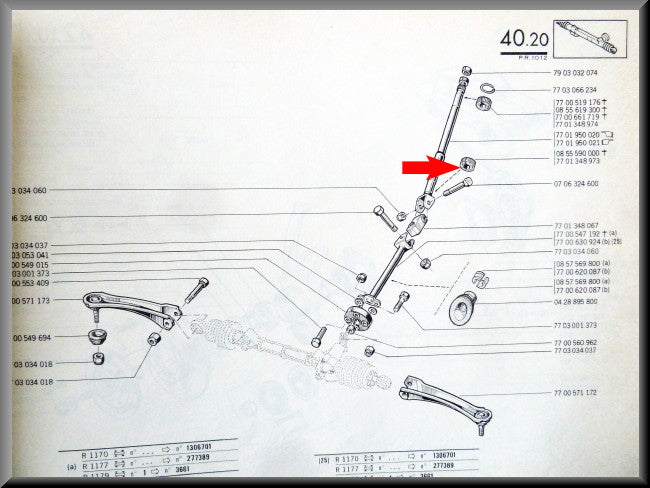 Onderste rubber stuurkolom – Renault 12 – OEM 0855590000