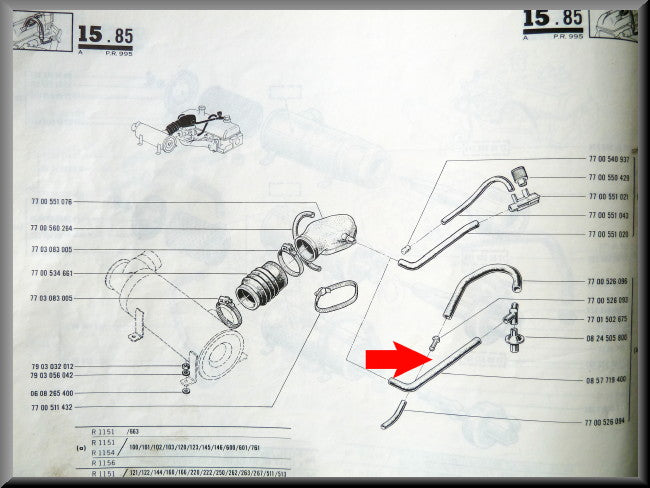 Durite de reniflard – Renault 16 TS – OEM 0857719400