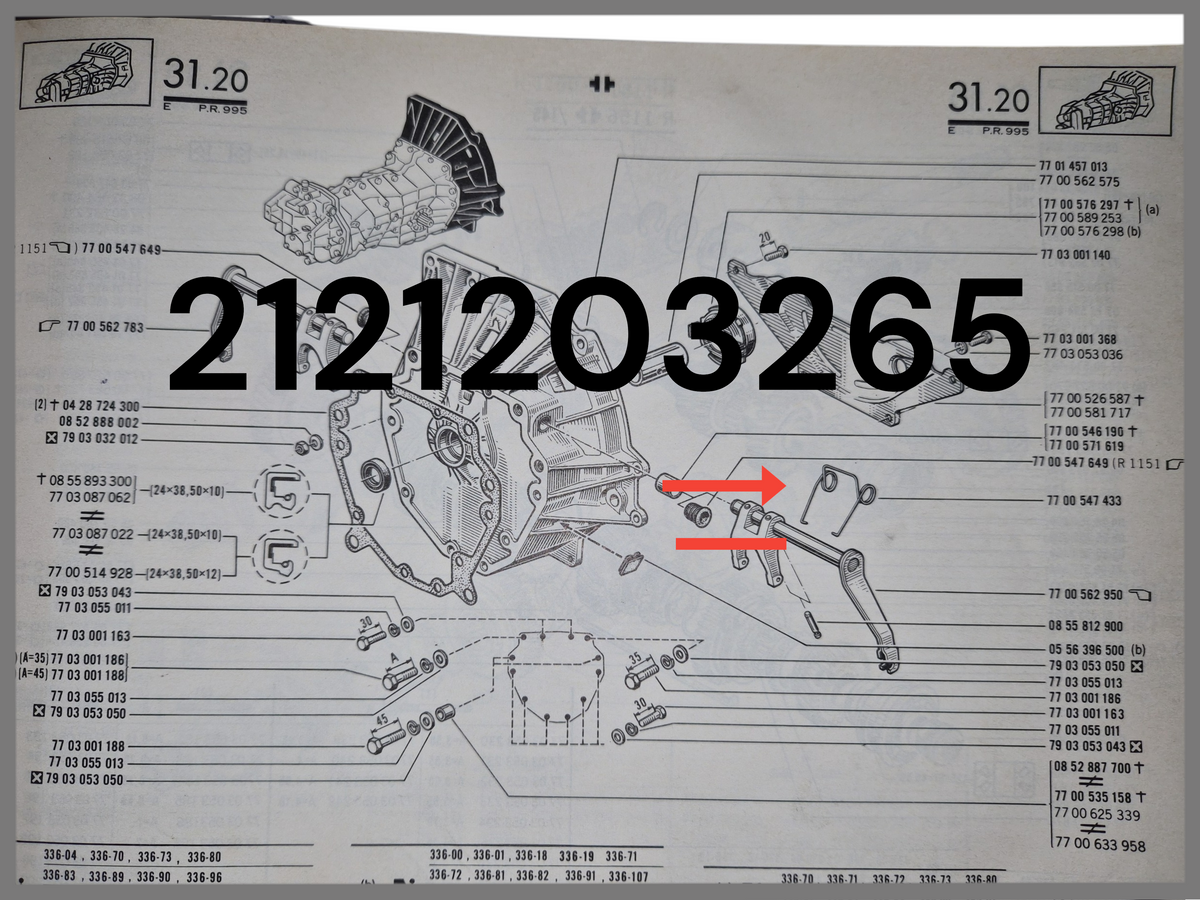hefboom druklager – Renault 16 – OEM 2121203265