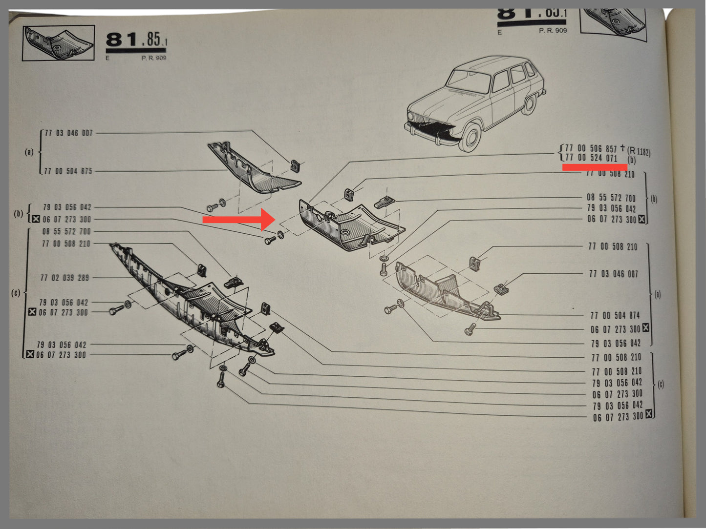 Tôle de protection bas de caisse - Renault 6 - OEM 7700524071