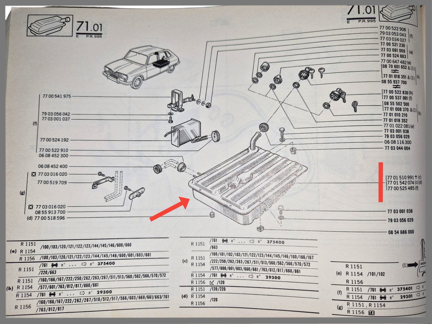 Réservoir à carburant - Renault 16 - OEM - 7701542074