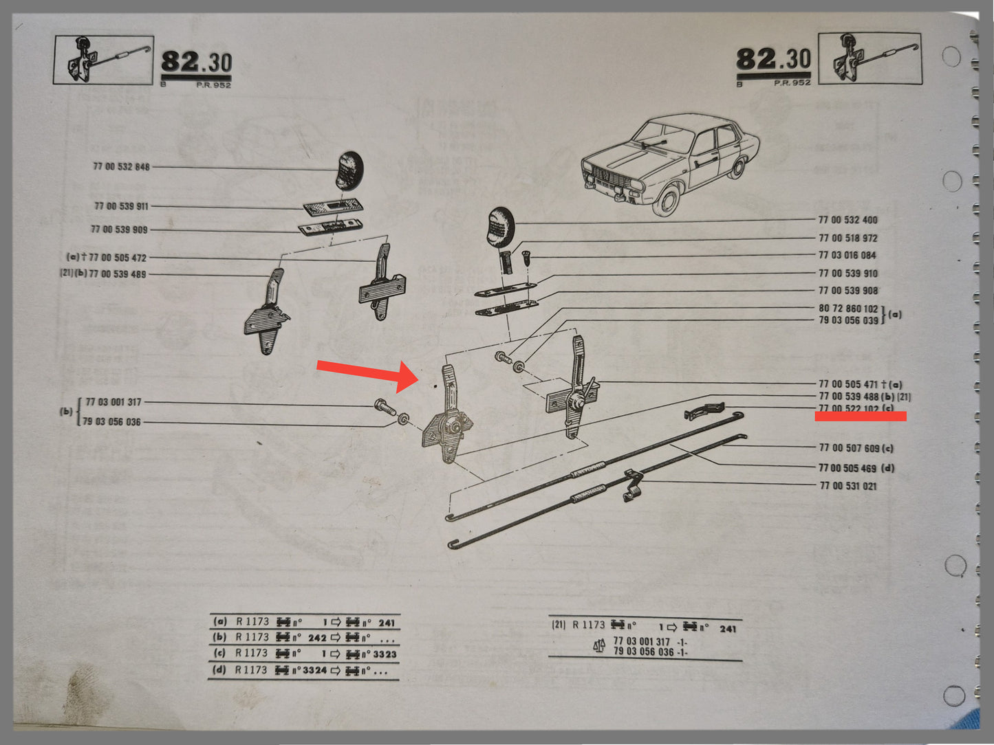 Front left door lock mechanism - Renault 12 - OEM 7700539488