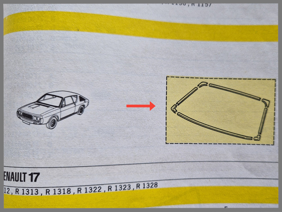 Corner piece window profile - Renault 15 - Renault 17 - OEM 7700541909