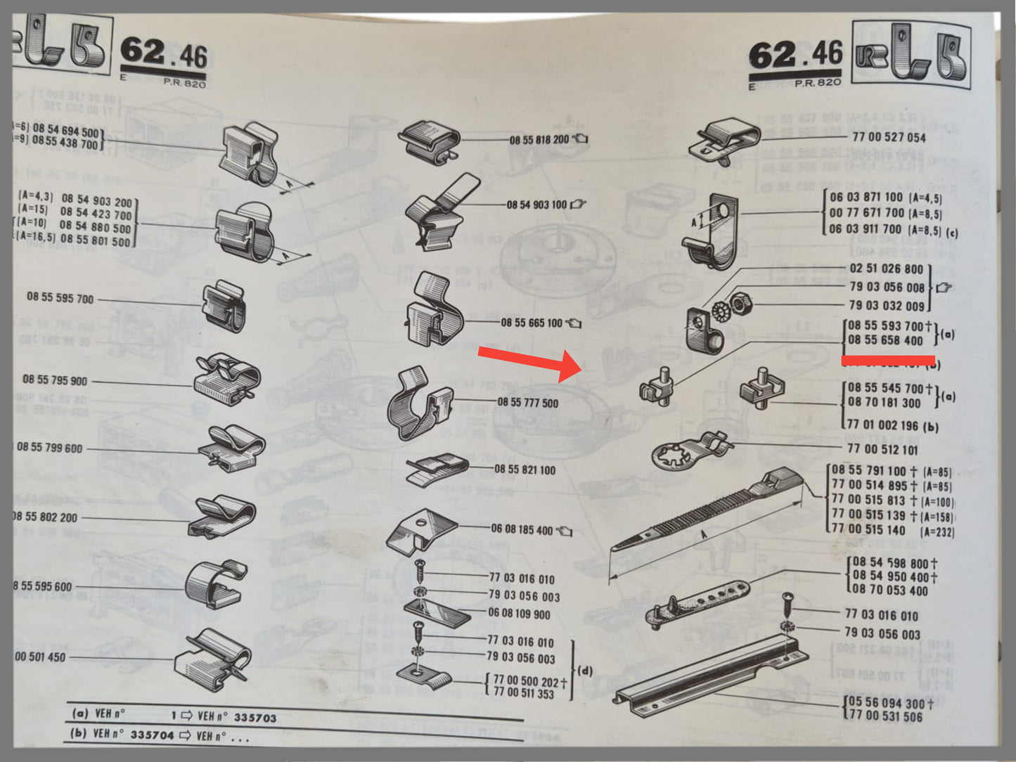 Pipe Clamp - Renault 16 - OEM 0855658400 and 7703079066