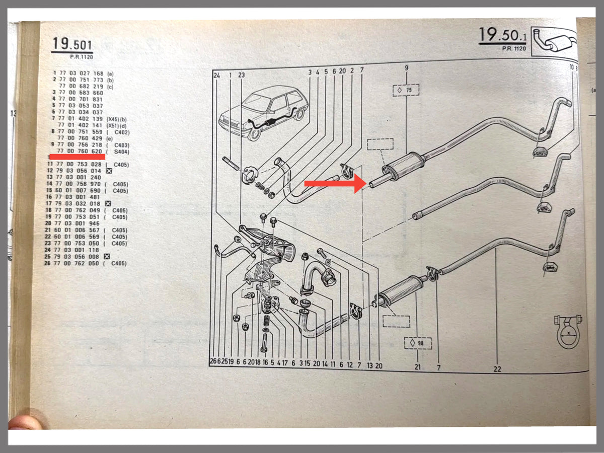 Auspuffrohr mit Vorschalldämpfer - Renault 5 - OEM 7700756218 / 7700760620