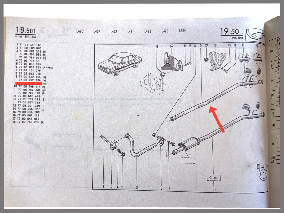 Uitlaat pijp - Renault 9 - Renault 11 - OEM 7700752236