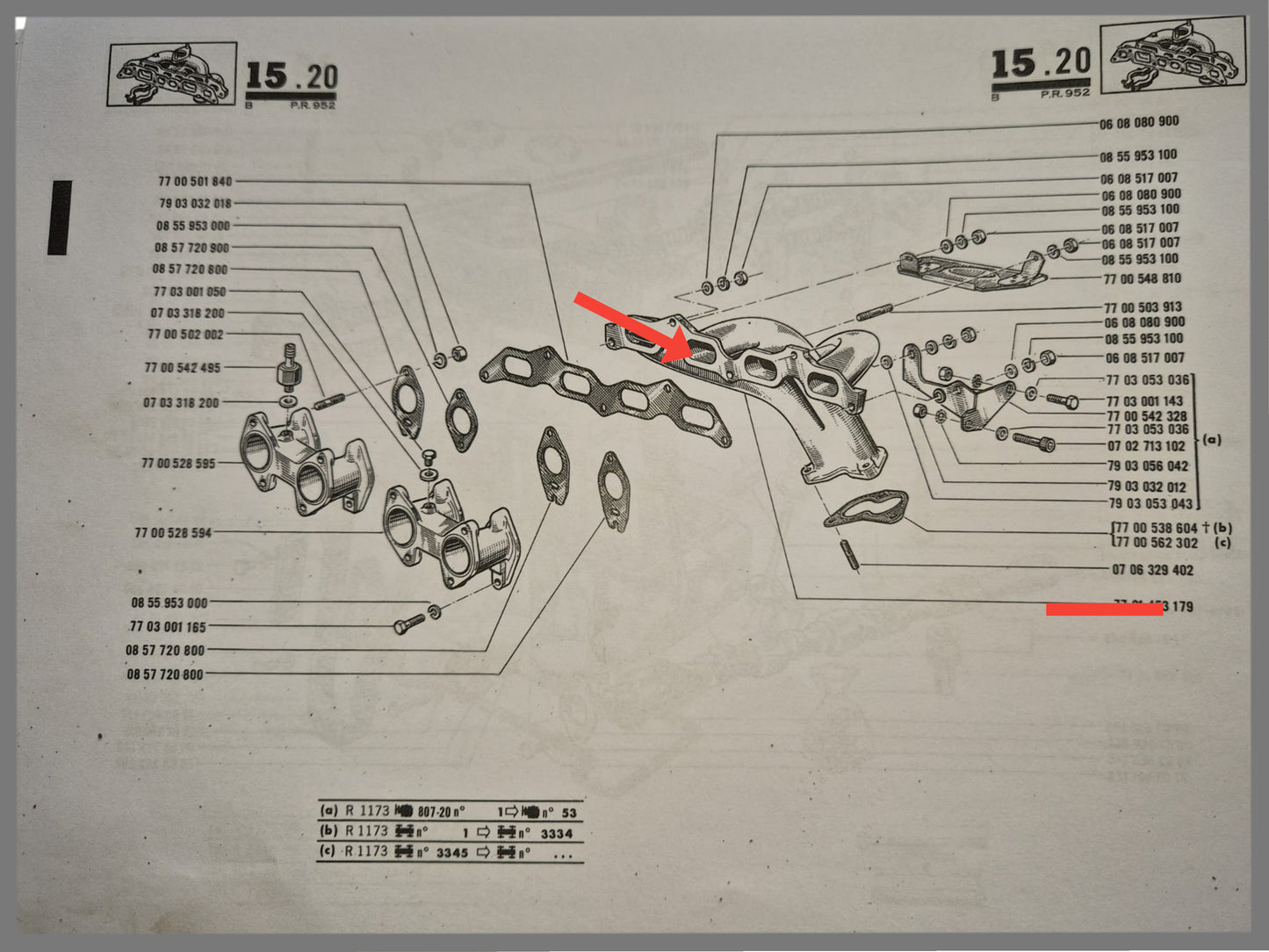 Renault 12 Gordini Exhaust Manifold - OEM 7701453179