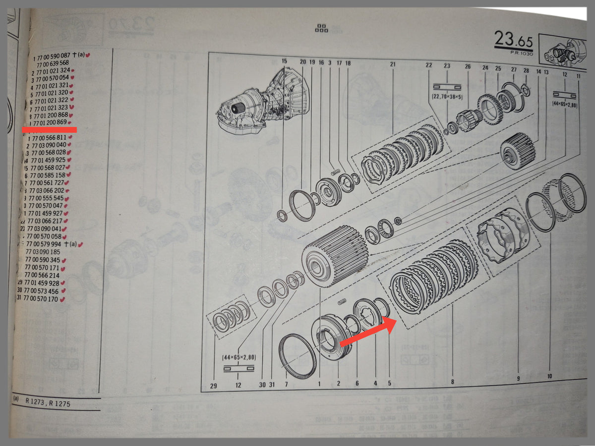 Discos de embrague SET caja de cambios automática - Renault 20 - Renault 30 - OEM 7701200868