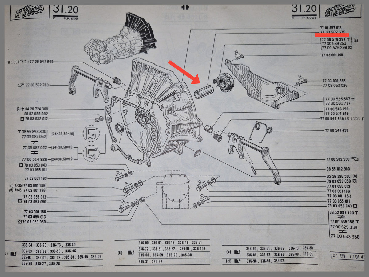 Schuifmof druklager - Renault 16 - OEM 7700562575