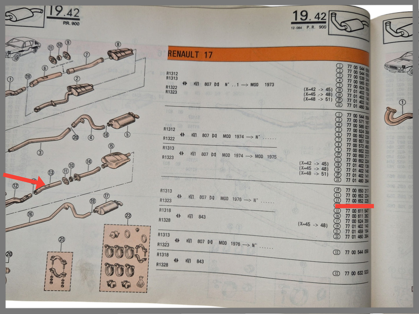 Uitlaat-tussenpijp - Renault 17 - OEM 7700652225
