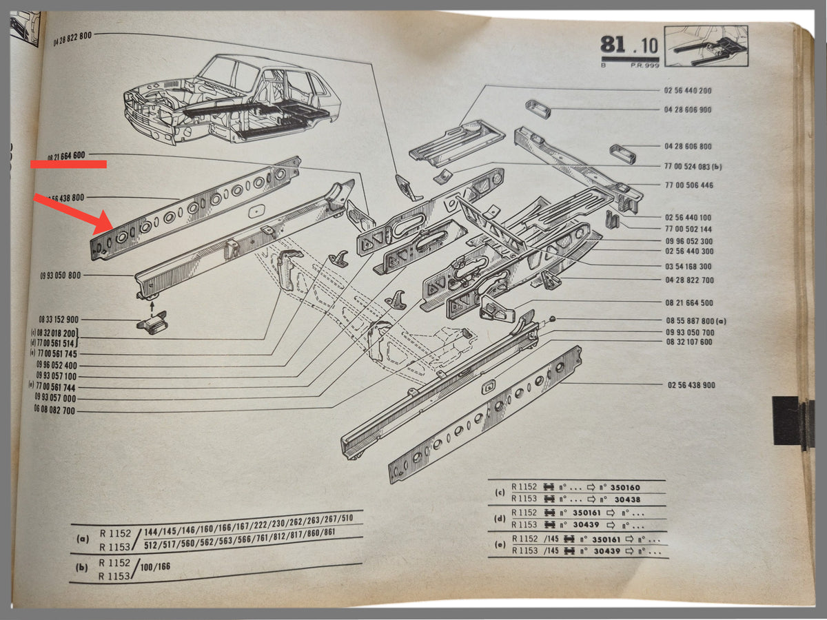 Placa intermedia delantera derecha - Renault 16 - OEM 0256438800 RV