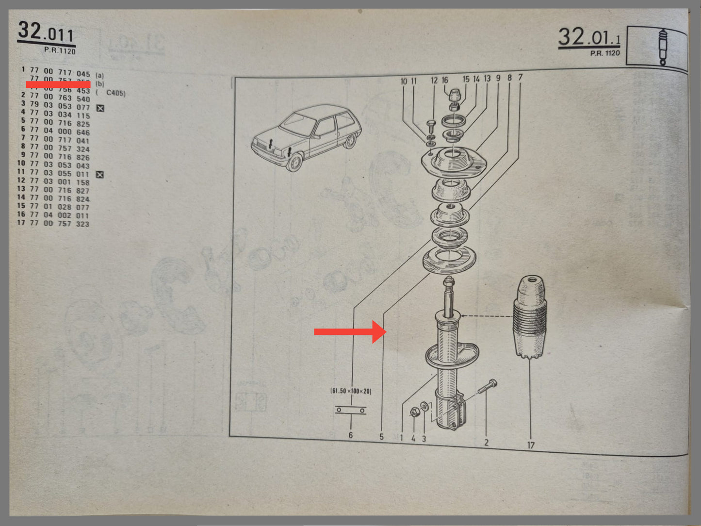 Schokbrekers voorzijde - Renault 5 - OEM 7700717045