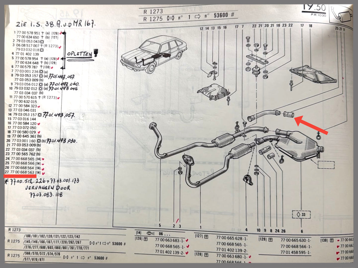 Auspuffkupplungsstück - Renault 30 - 7700668563