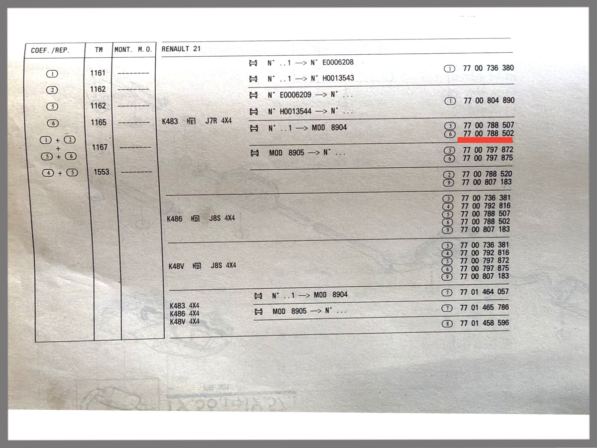 Achterste demper - Renault 21 Savanna 4x4 - OEM 7700788502
