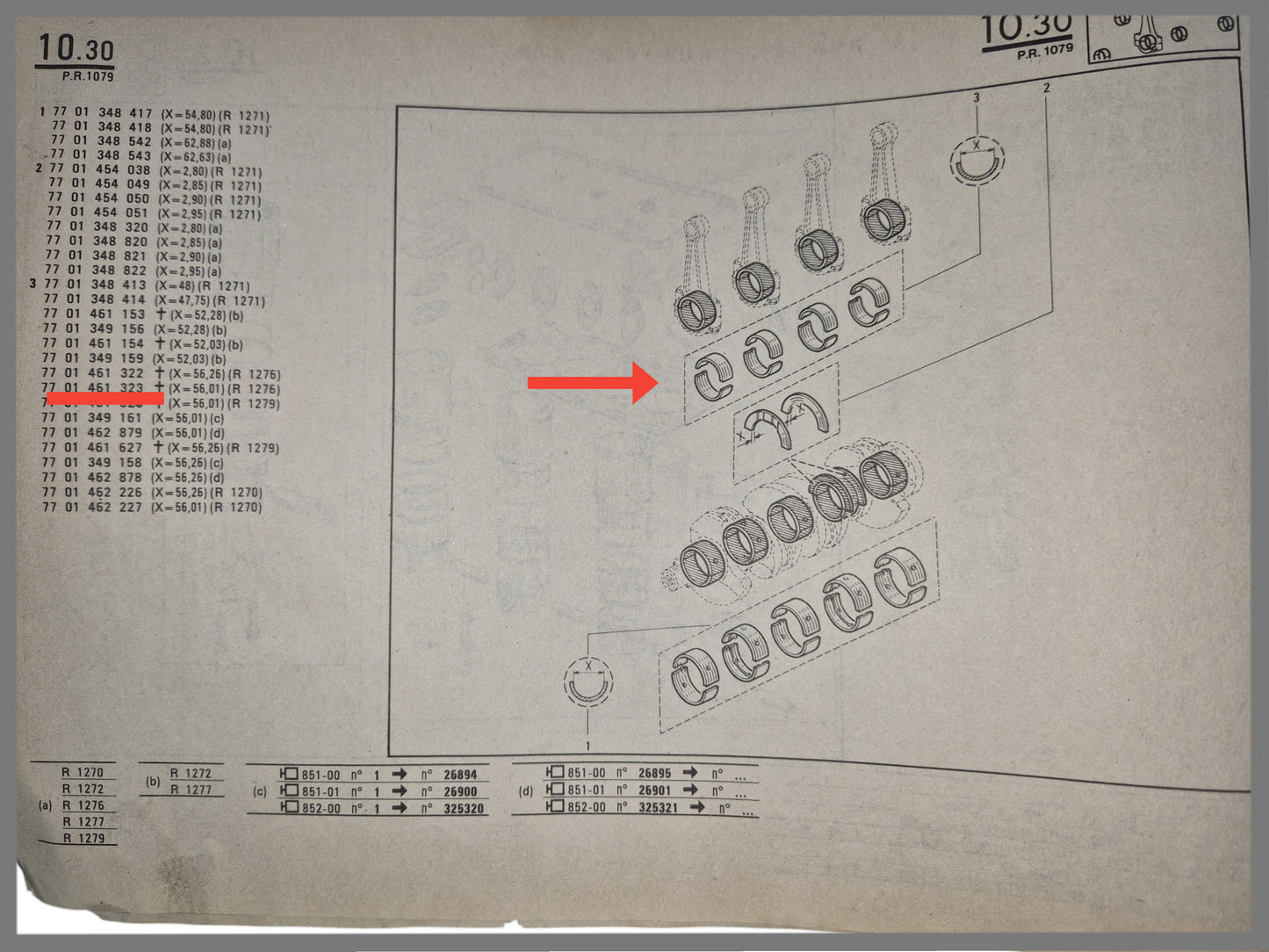 Jeu de coussinets de bielle - Renault 18 - Fuego - Renault 20 - OEM 7701461323