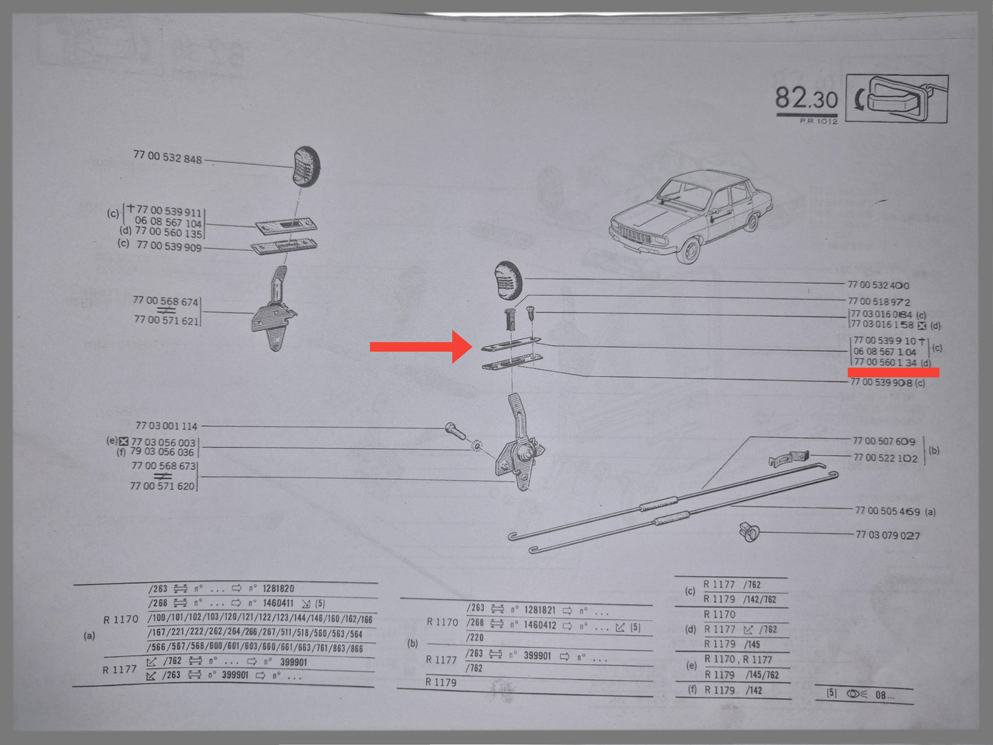 Cover plate door opening front door left - Renault 6 - Renault 12 - OEM 7700560134