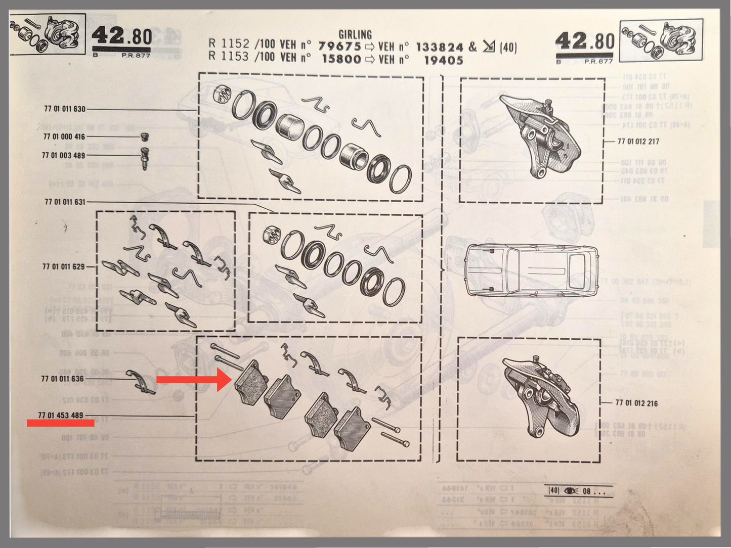 Remblokken GIRLING – Renault 16 TL – OEM 7701453489