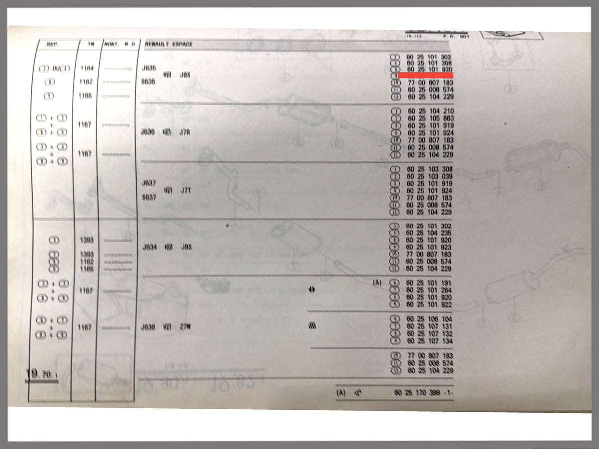 Middendemper - Renault Espace - OEM 6025101920