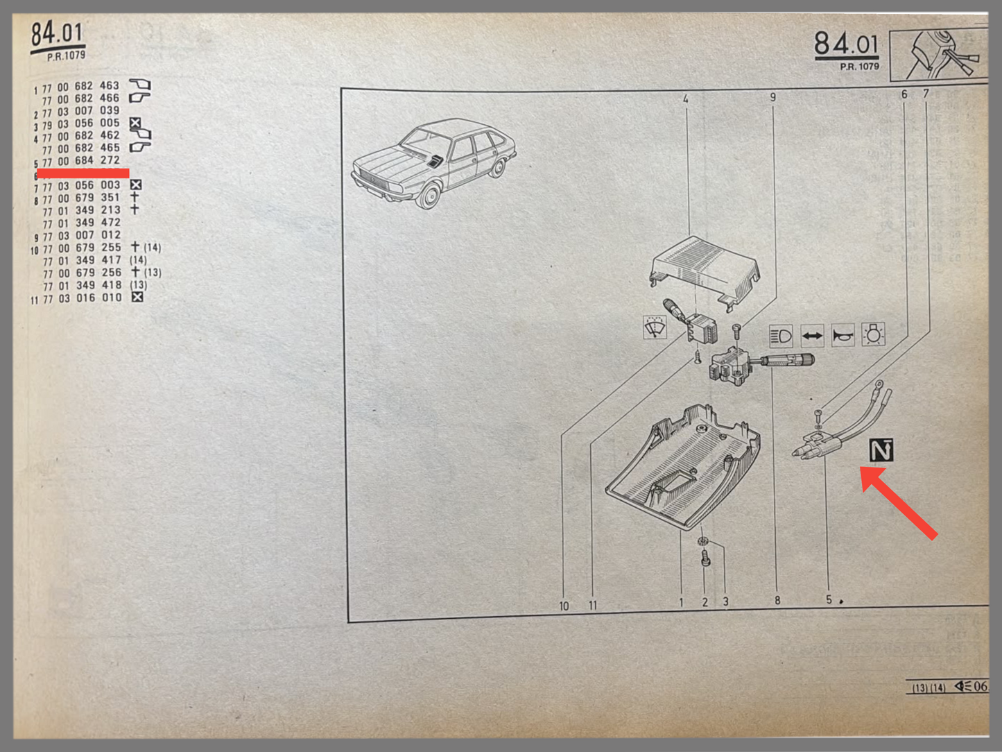 Snelheid contact - Renault 20 - Renault 30 - OEM 7700684272