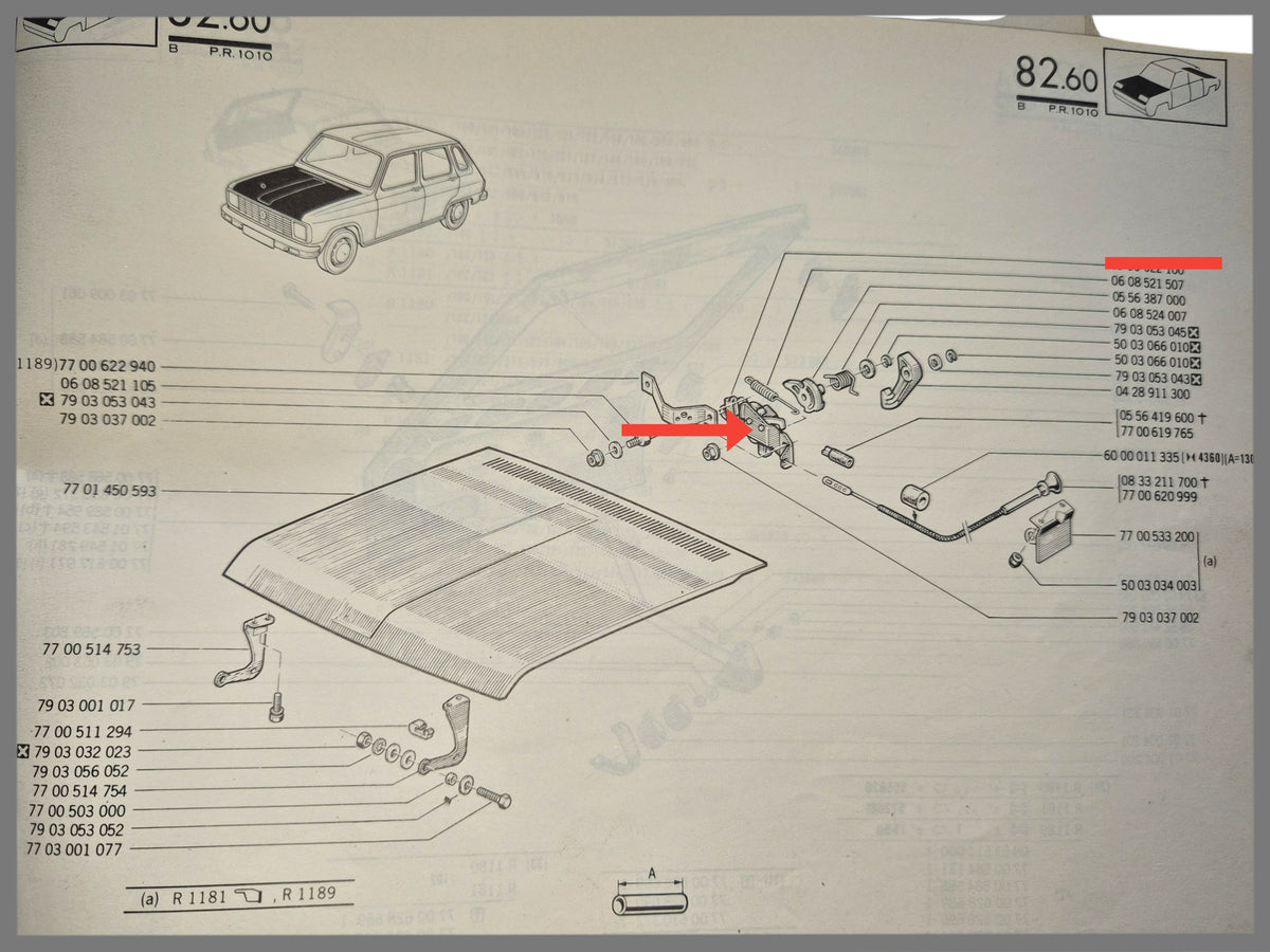 Sot bonnet - Renault 6 - Renault Rodeo - 0990022100