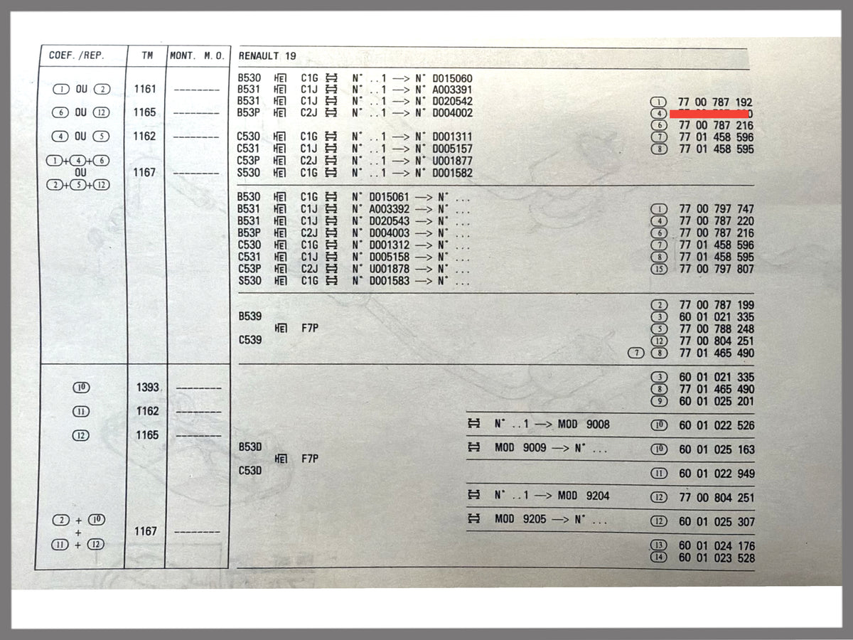 Auspuffrohr - Renault 19 - OEM 7700787192