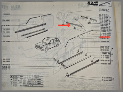 Decorative strip tailgate - Renault 6 - OEM 7700566971