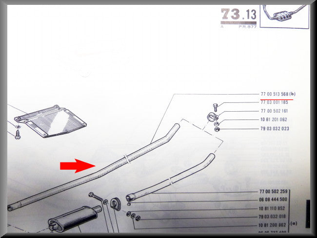 Uitlaatpijp – Renault 16 TL – OEM 7700513568