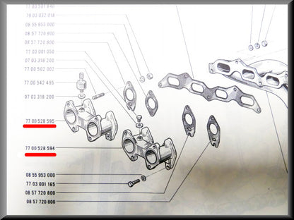 Inlaatspruitstuk – Renault 12 Gordini – OEM 7700528595 / 7700528594