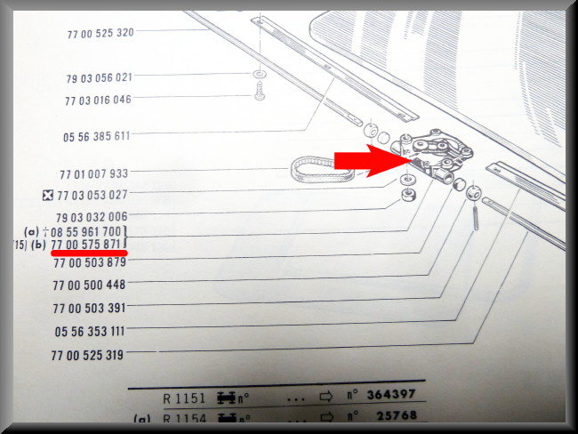 Motor open dak – Renault 16 – OEM 7700575871