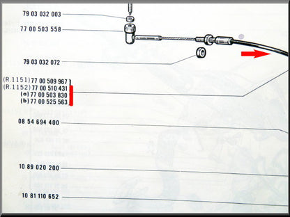 Gaskabel – Renault 16 TL – OEM 7700510431