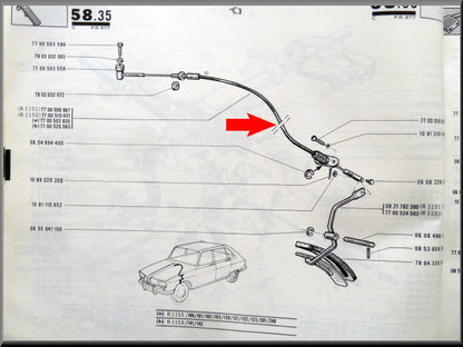 Gaskabel – Renault 16 TL – OEM 7700510431
