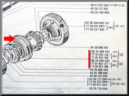 Synchronizer hub 1st and 2nd gear (27 teeth) – Renault 16 – Renault 12 - OEM 7701453189 / 7701455853
