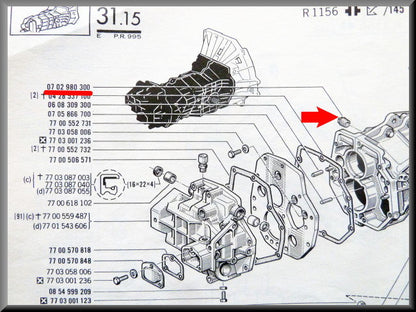 Aftapplug versnellingsbak  – Renault 16 – OEM 0702980300A – Used