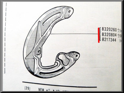 Front left splash guard – Renault 16 < 1968 – OEM 0821734400