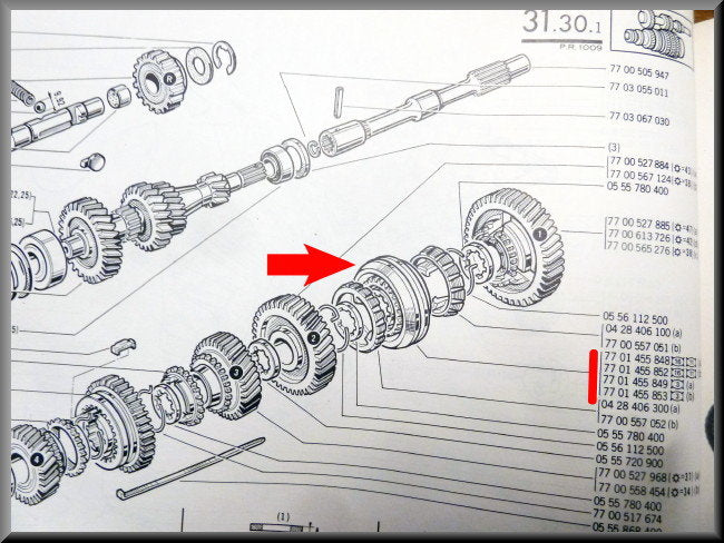 First and second gear synchronizer hub (27 teeth) – Renault 12 – Renault 16 - OEM 7701453189 (27 teeth)