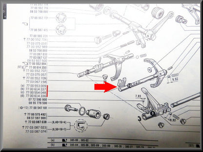 Gear shift shaft 1st 2nd gear (5-speed) – Renault 16 – OEM 7700553009