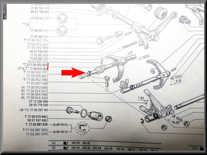 Schakelas 3e 4e versnelling (5 bak) – Renault 16 – OEM 7700552994